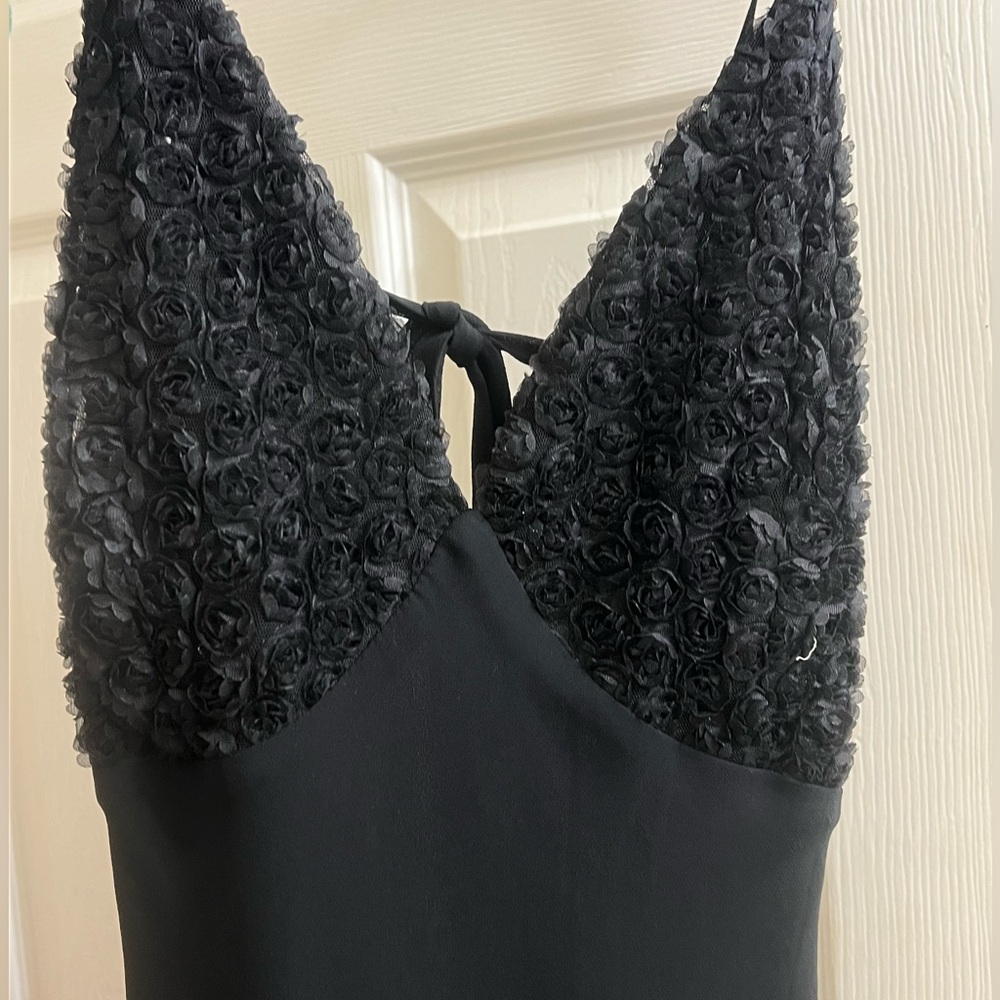 Black Maxi Dress Floral Detail